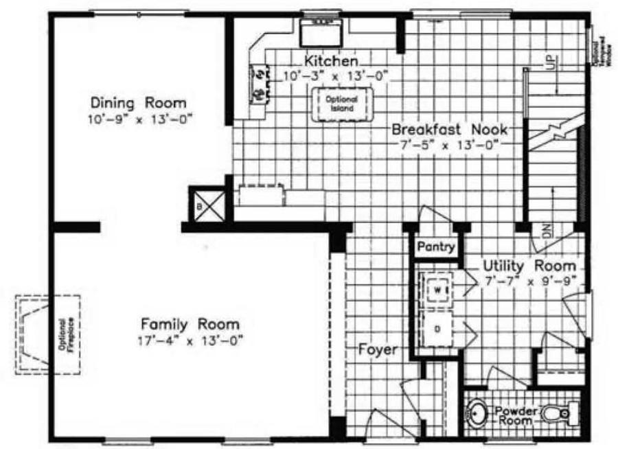 Piedmont NNA 1774 Square Foot Cape Floor Plan